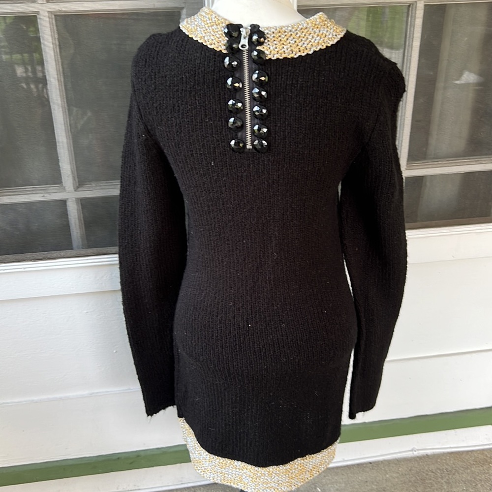 Tunic Sweater/Dress with Gold Silver Trim